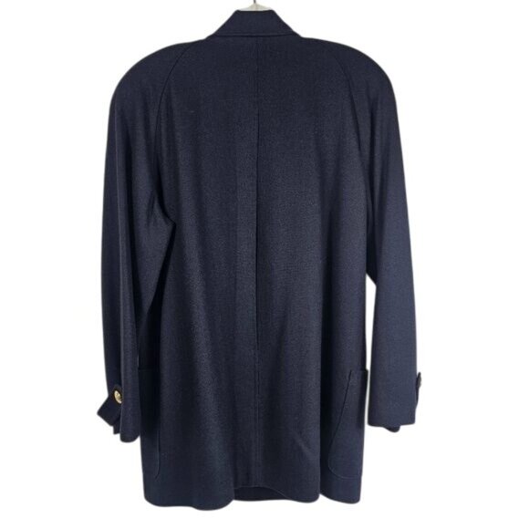 VTG Susan Bristol Navy Blazer Sz 8 Double Breasted Merino Gold Buttons Nautical - Picture 3 of 12